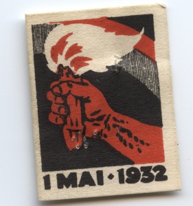 1 mai merke fra 1932 (OBS! er ikke i samlingen) men ligger i samlingen til Asbjørn Moen