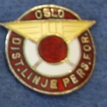 Oslo distrikts linjepersonell forening medlemsmerke (ligger i Karat sin samling)