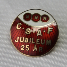 NNN - Chokolade og sukkervarearbeidernes forening nål for 25 års medlemskap (etablert 17 mars 1902)