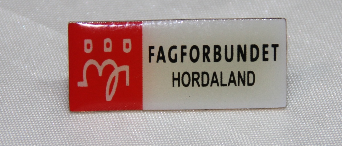 Fagforbundet  medlems pin fra Hordaland (gitt av Gerd Kristiansen)