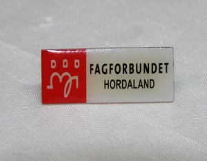 Fagforbundet medlems pin fra Hordaland (gitt av Gerd Kristiansen)