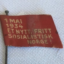 1 mai merke 1934 forside. Merke ligger i samlingen til M. Østby