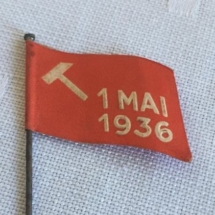 1 mai merke 1936 forside. Merke ligger i samlingen til M. Østby