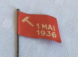 1 mai merke 1936 forside. Merke ligger i samlingen til M. Østby