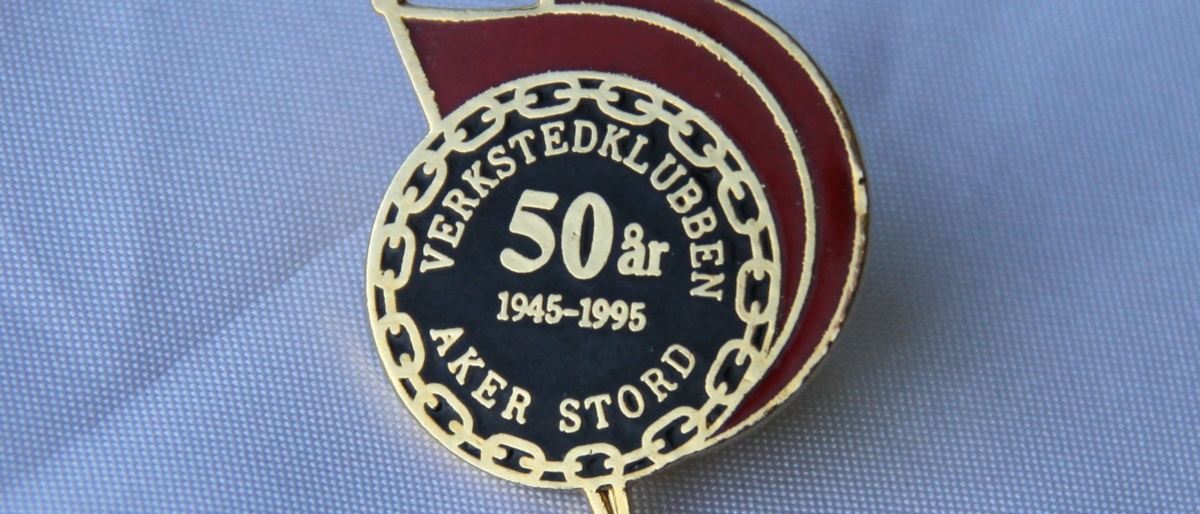 Jubileums pin 50 år Verkstedklubben Aker Stord 1945 1995