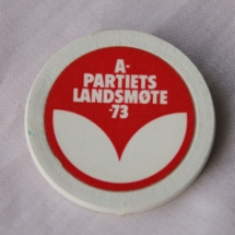 Landsmøtemerke fra Arbeiderpartiet 1973